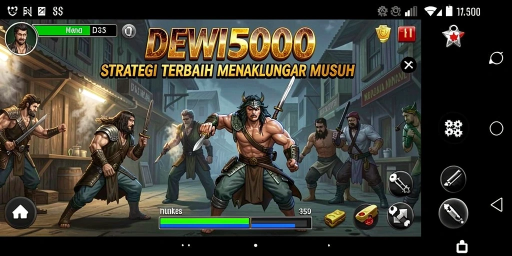 Tampilan gameplay DEWI5000 dengan aksi strategi yang mendebarkan.