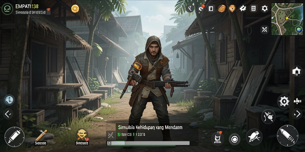 Screenshot gameplay yang menggambarkan interaksi karakter dalam <strong>EMPATI138</strong>