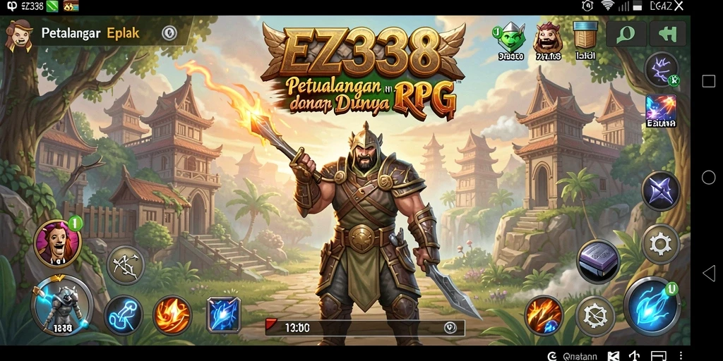 Tangkapan layar menampilkan aksi seru dalam gameplay RPG EZ338.