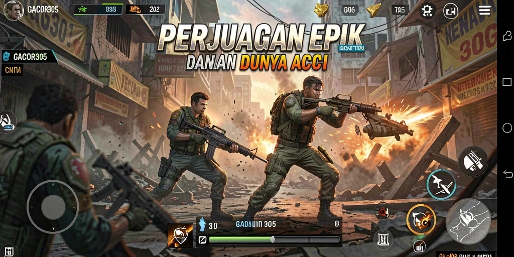 Tampilan gameplay seru GACOR305 dengan aksi menegangkan.
