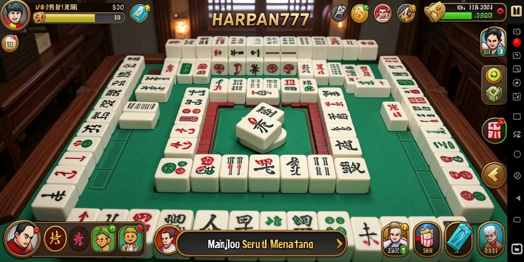 Tampilan menarik dari gameplay HARAPAN777 yang menampilkan keseruan Mahjong.