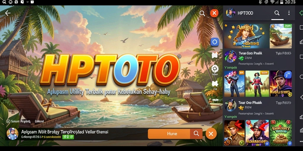 Tampilan utama HPTOTO dengan berbagai fitur Utility yang mudah diakses.