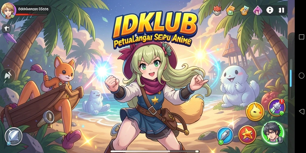 Tampilan gameplay seru dengan karakter anime yang menggemaskan.