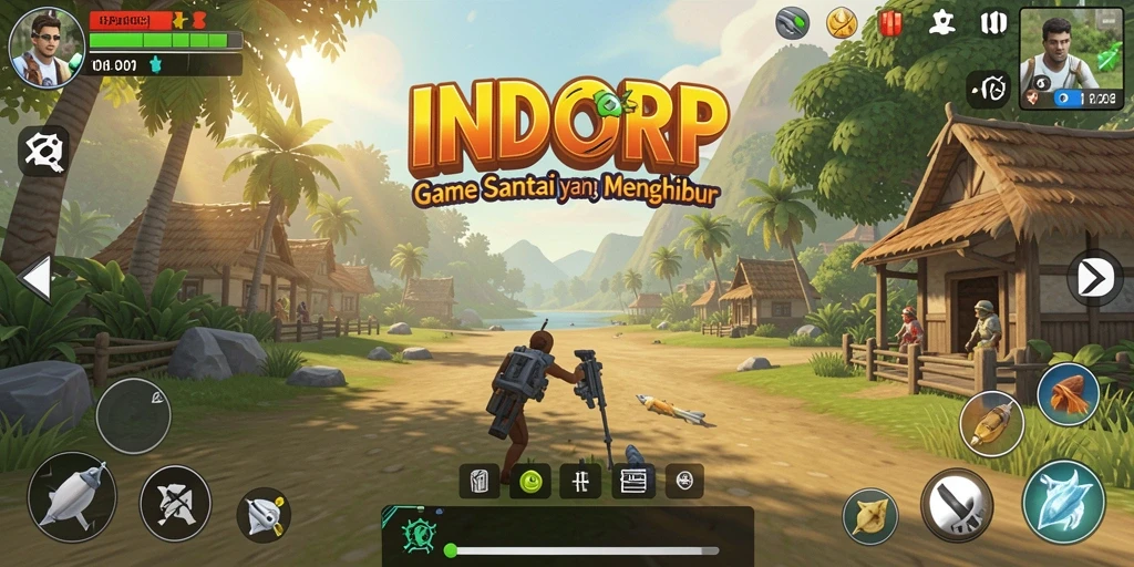 Screenshot gameplay INDORP menampilkan aksi menyenangkan yang penuh warna.