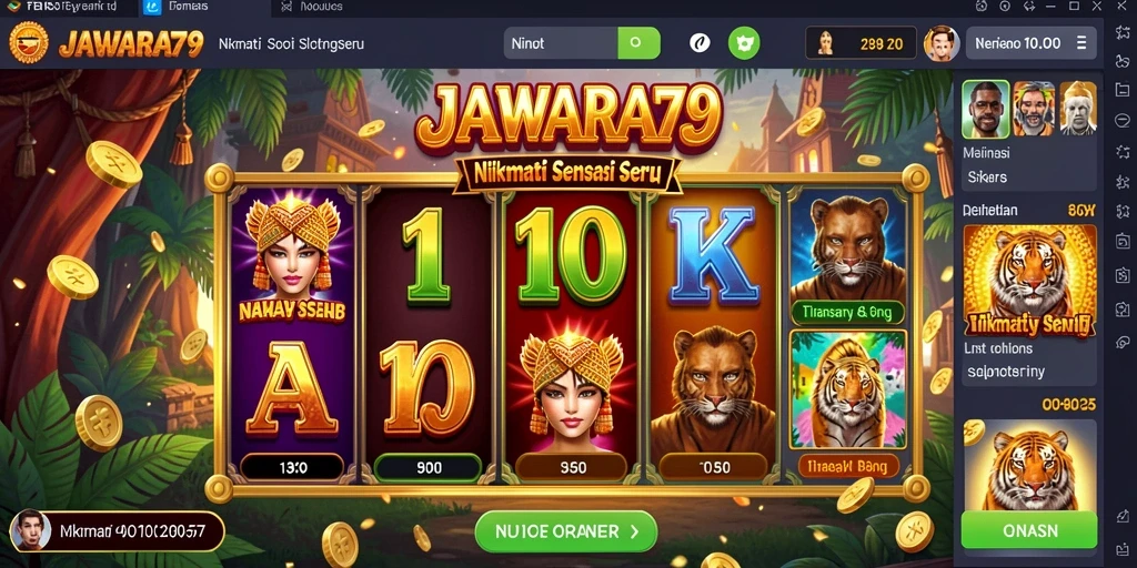 Tampilan gameplay JAWARA79 yang menarik dengan tema slot yang bervariasi.