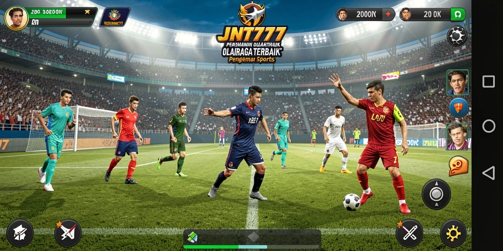 Screenshot utama JNT777 menampilkan aksi seru dalam pertandingan olahraga.