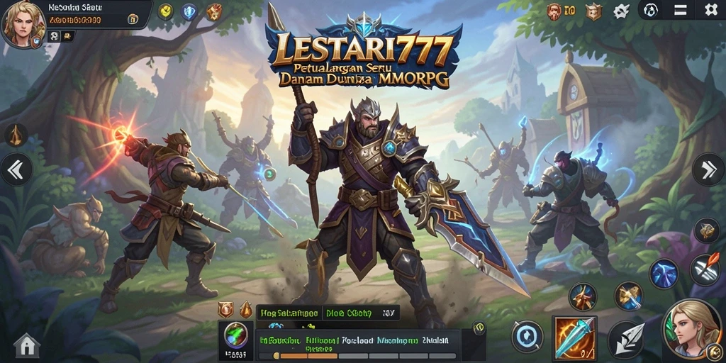 Tampilan gameplay menakjubkan dari LESTARI777 dalam pertempuran MMORPG.