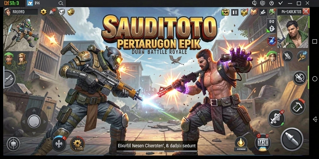 Gameplay mendebarkan SAUDITOTO dalam pertarungan Battle Royale.