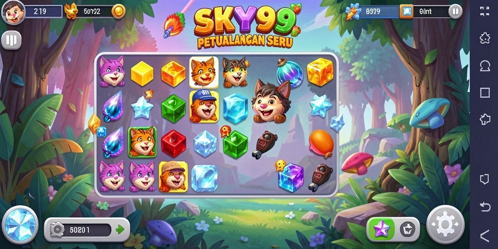 Tampilan gameplay menarik di SKY99 dengan berbagai tantangan match-3.