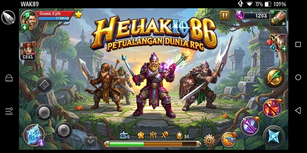 Tampilan gameplay WAK89 dengan aksi pertempuran RPG yang mendebarkan.